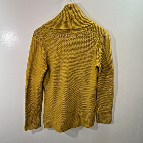 Women's Wool Blend Turtleneck Sweater Size M Mustard Minimalist Capsule Wardrobe - Picture 2 of 10